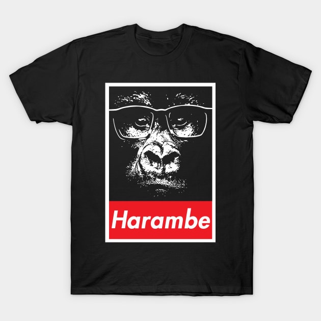 Harambe Gorilla T-Shirt by otewe84